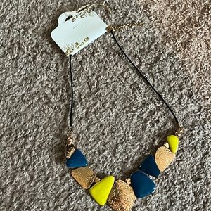 Gold Blue Yellow Costume necklace.